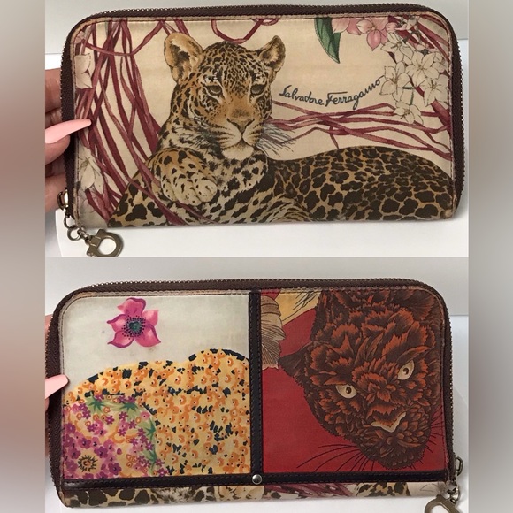 Salvatore Ferragamo Animal Print Vintage Zip Around Wallet 😍🔥 - Picture 8 of 17